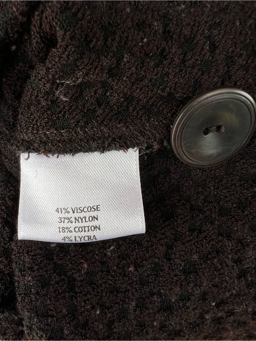 Eileen Fisher Textured Knit Blazer Jacket Black XL 3 Button Stretch Pockets - Picture 4 of 6